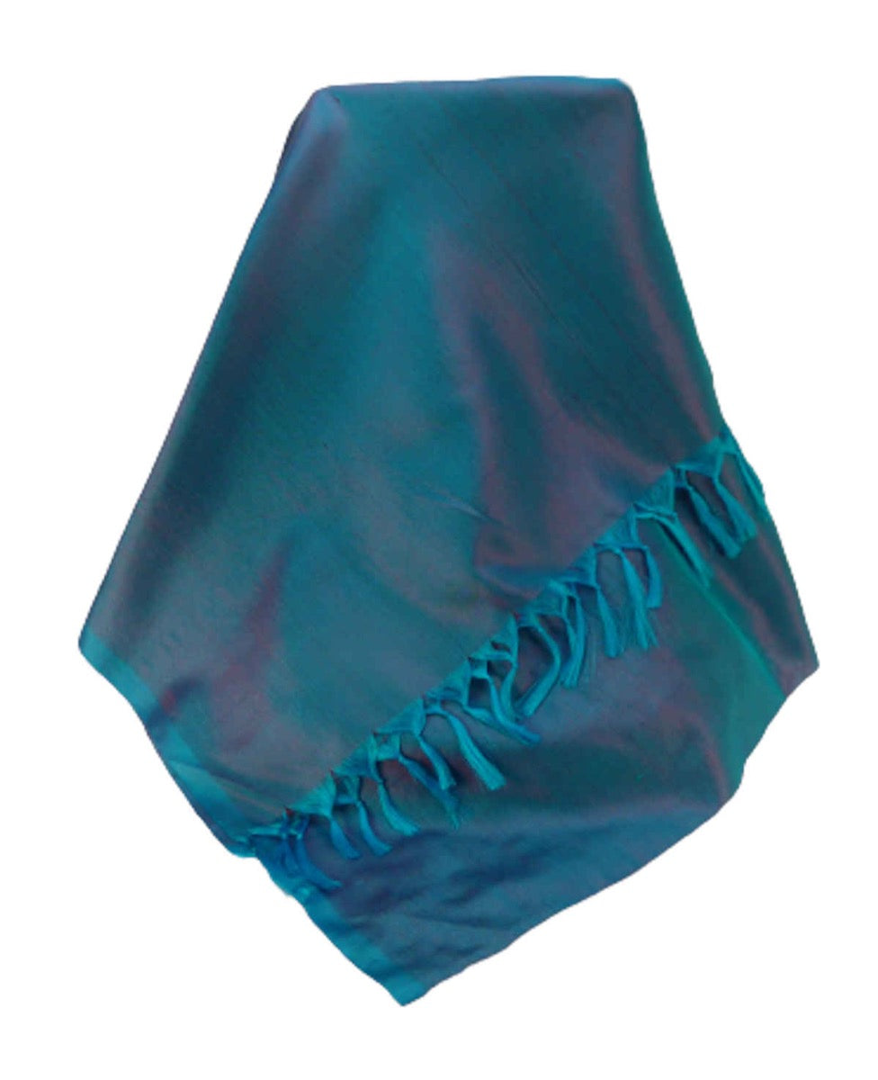 Varanasi 100% Silk Long Scarf Heritage Range Goyal Blue by Pashmina & Silk
