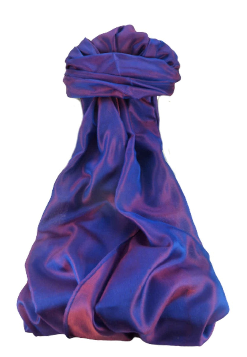 Varanasi 100% Silk Long Scarf Heritage Range Jogal Blueby Pashmina & Silk