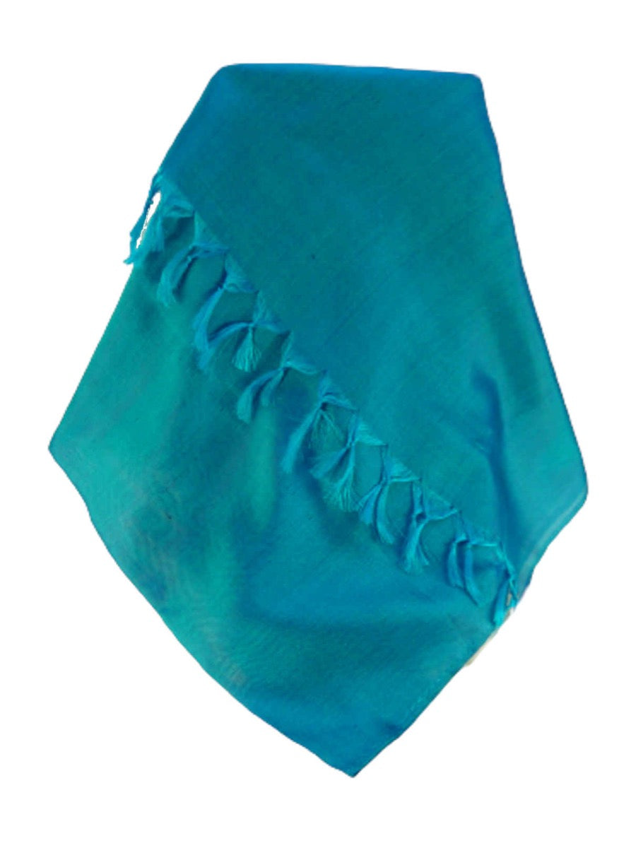 Varanasi 100% Silk Long Scarf Heritage Range Kavita Blue by Pashmina & Silk