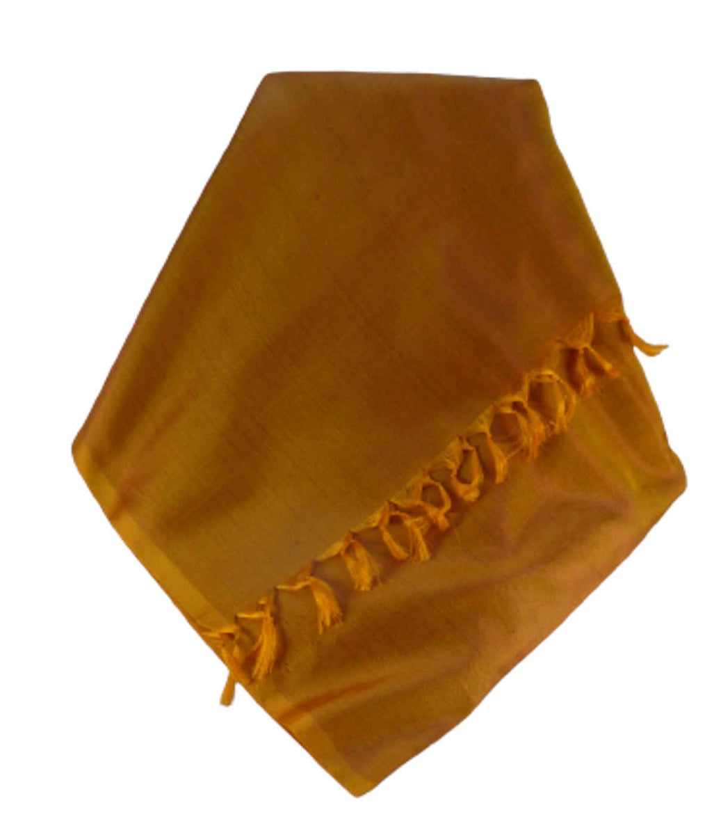 Varanasi 100% Silk Long Scarf Heritage Range Ritu Yellow by Pashmina & Silk