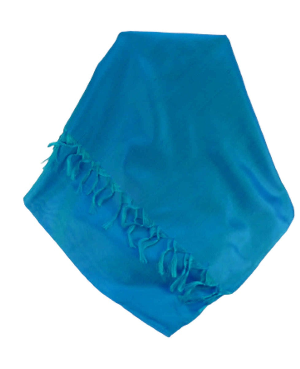 Varanasi 100% Silk Long Scarf Heritage Range Sumra Blue by Pashmina & Silk