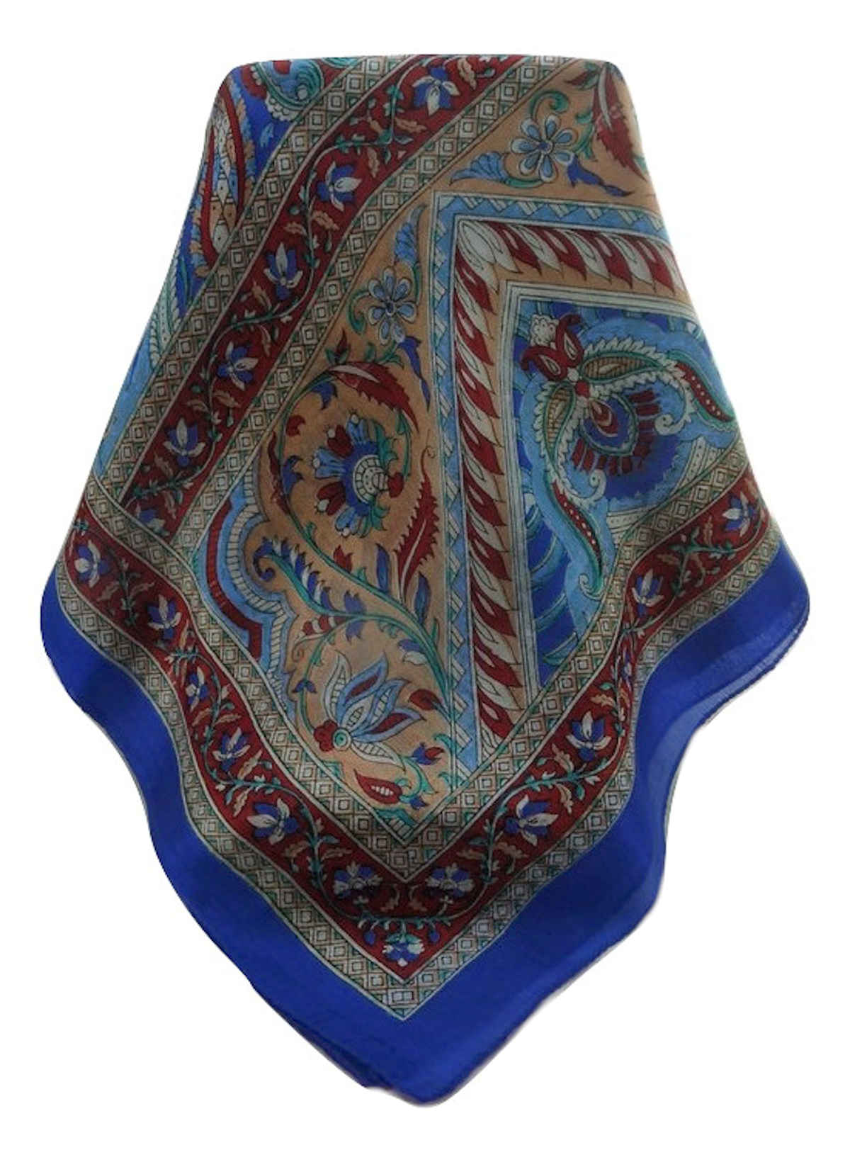 Mulberry Silk Traditional Long Scarf  Meri Blue by Pashmina & Silk