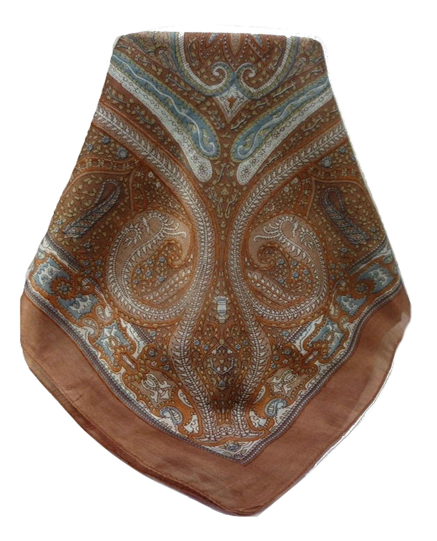 Tradizionale Sciarpa Quadrata di Seta Devan Copper