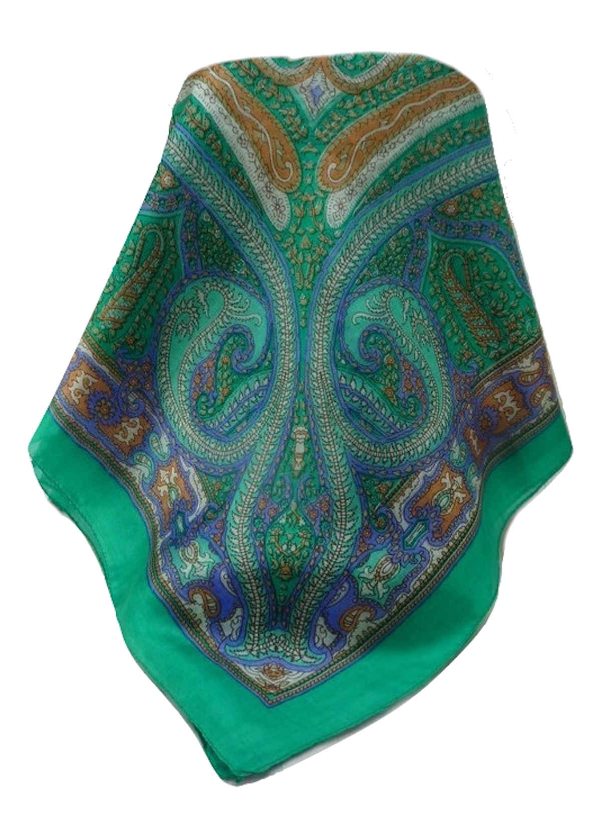 Tradizionale Sciarpa Quadrata di Seta Devan Emerald