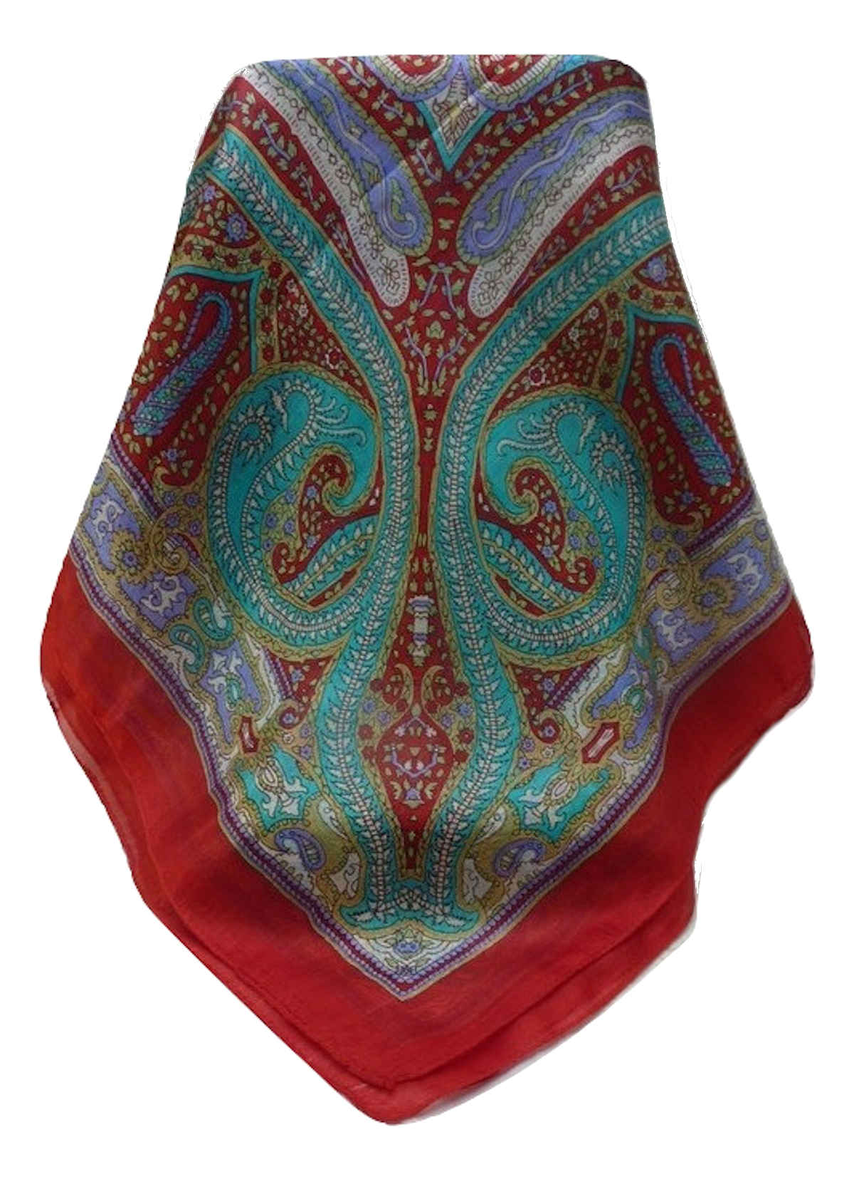 Tradizionale Sciarpa Quadrata di Seta Devan Scarlet