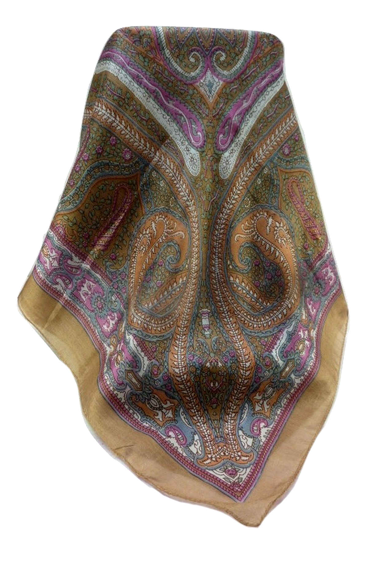 Tradizionale Sciarpa Quadrata di Seta Devan Chestnut