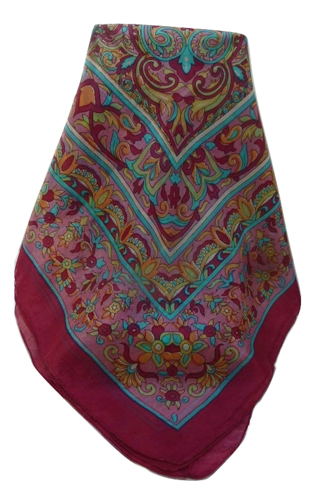 Tradizionale Sciarpa Quadrata di Seta  Geetha Pink