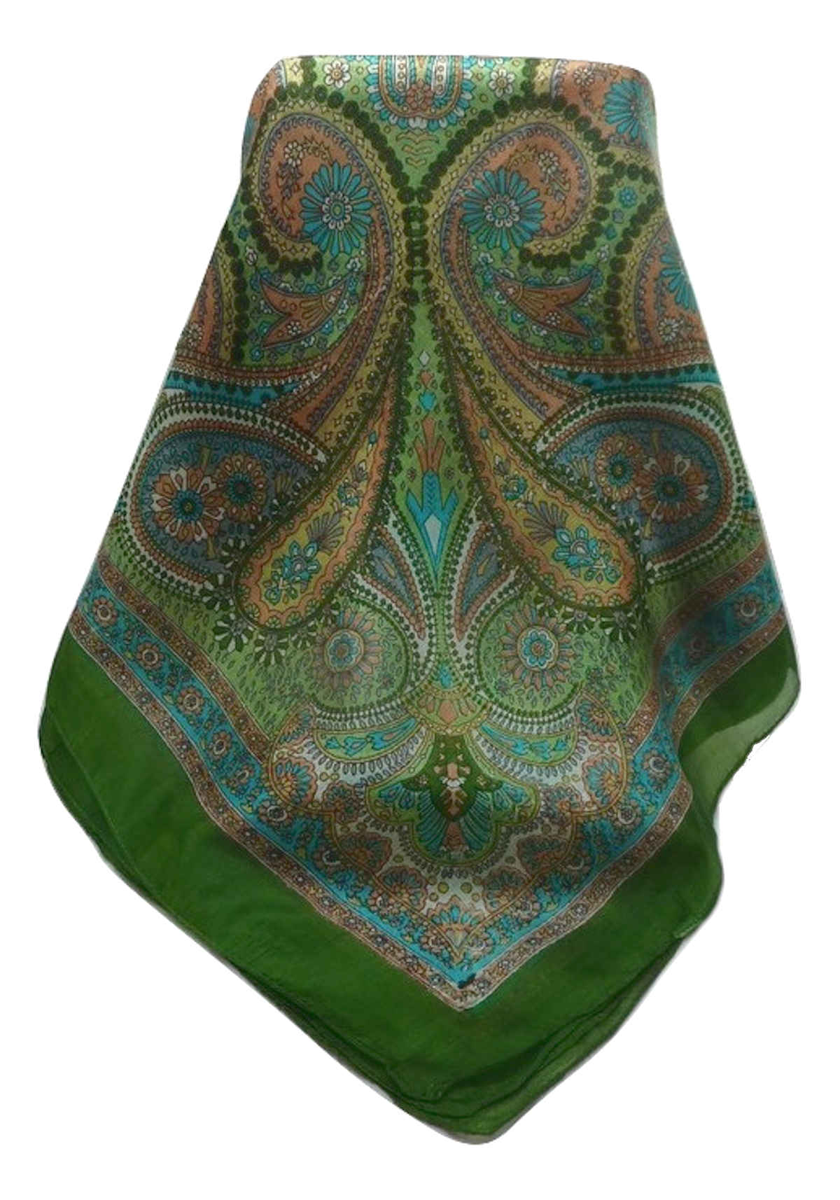 Tradizionale Sciarpa Quadrata di Seta Gul Sage