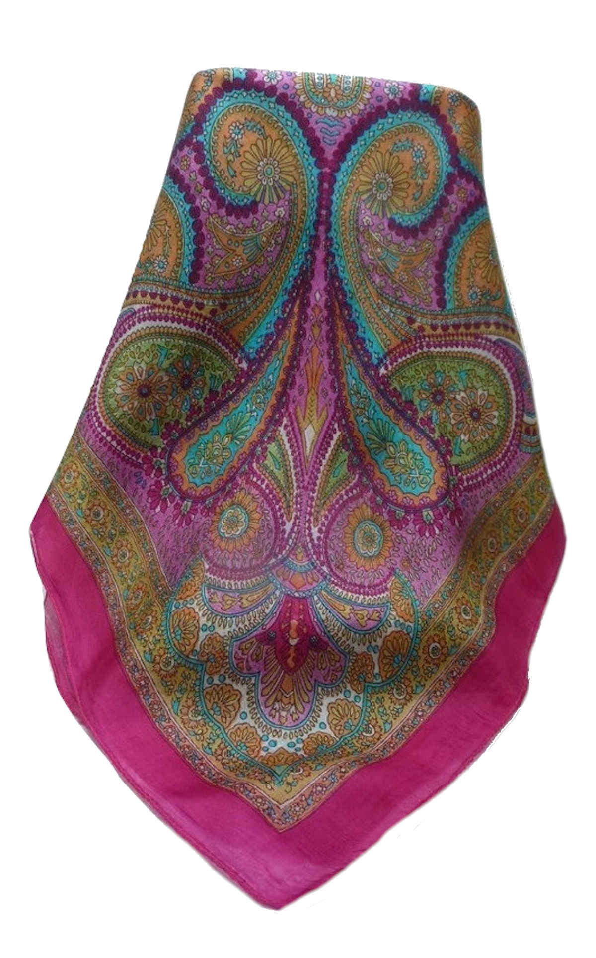 Tradizionale Sciarpa Quadrata di Seta Gul Pink