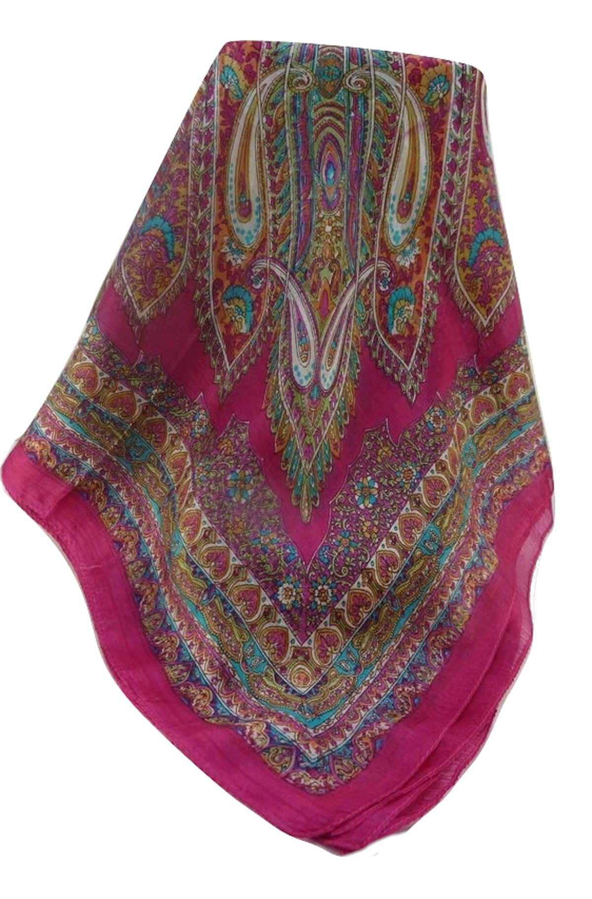 Mulberry Silk Traditional Square Scarf Kajol Pink by Pashmina & Silk