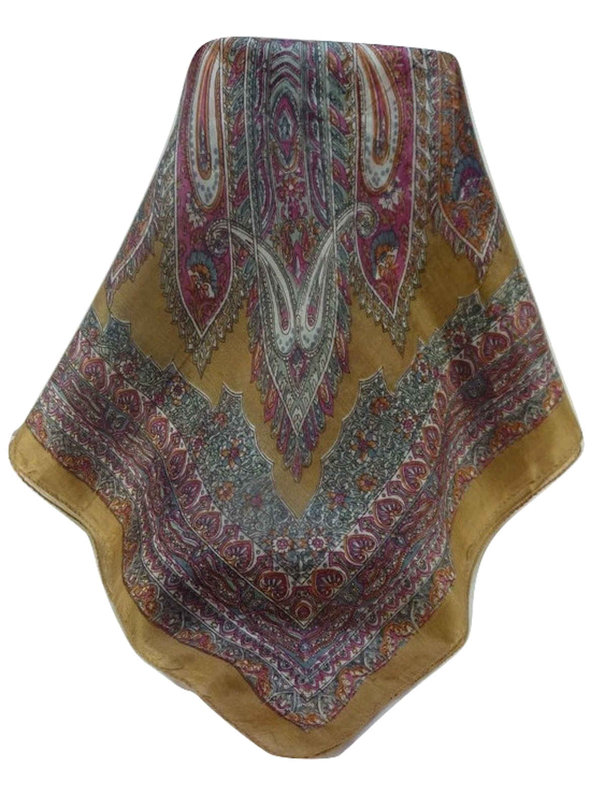 Mulberry Silk Traditional Square Scarf Kajol Chestnut by Pashmina & Silk