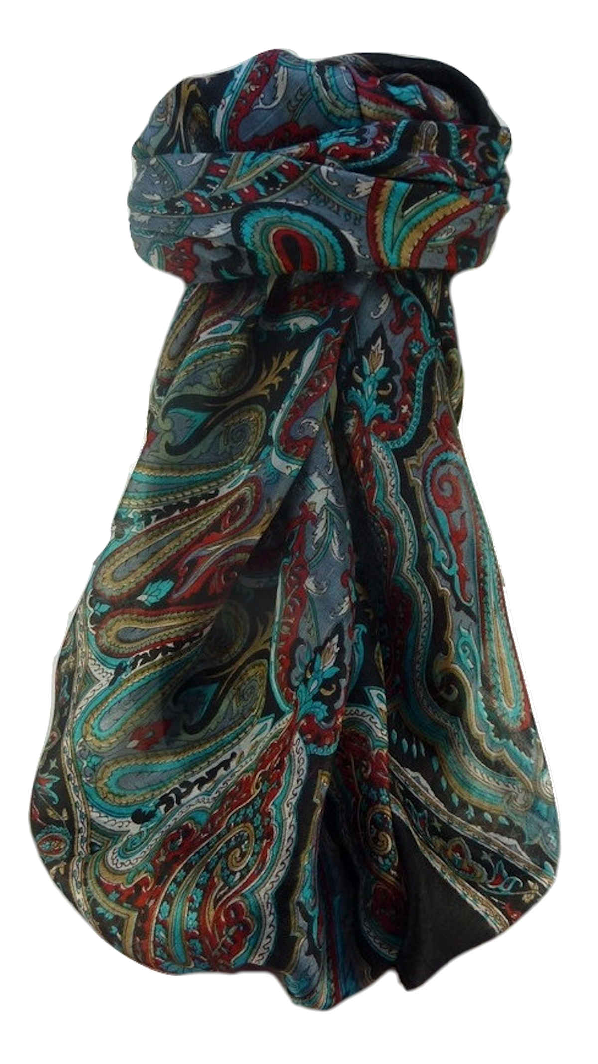 Echarpe Traditional Soie de Mûrier Karun Black