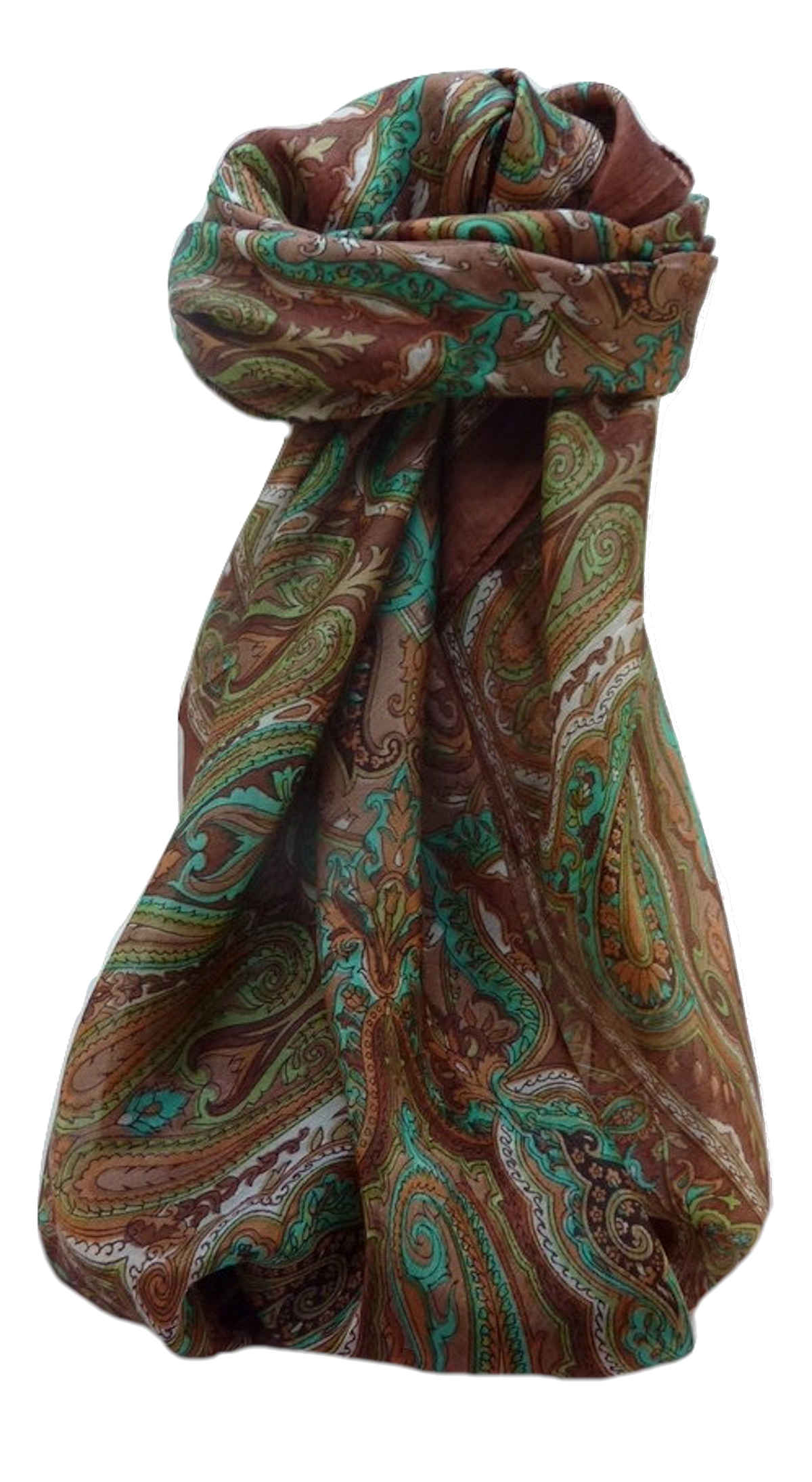 Echarpe Traditional Soie de Mûrier Karun Chestnut 