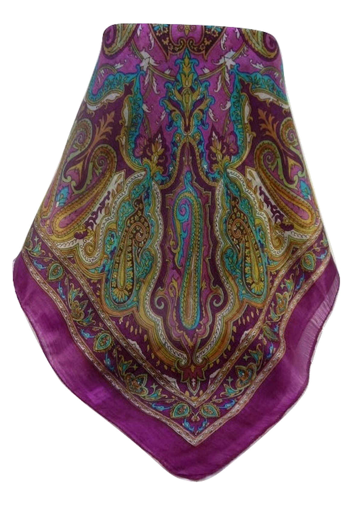 Mulberry Silk Traditional Square Scarf Karun Violet by Pashmina & Silk