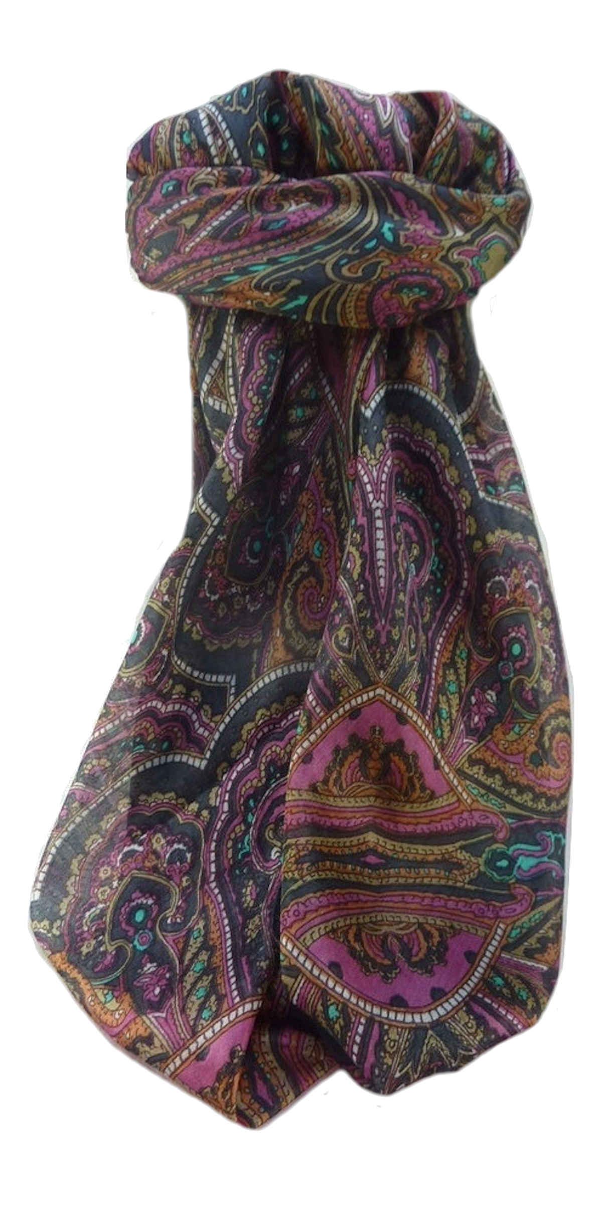 Mulberry Silk Traditional Square Scarf Kiya Green by Pashmina & Silk