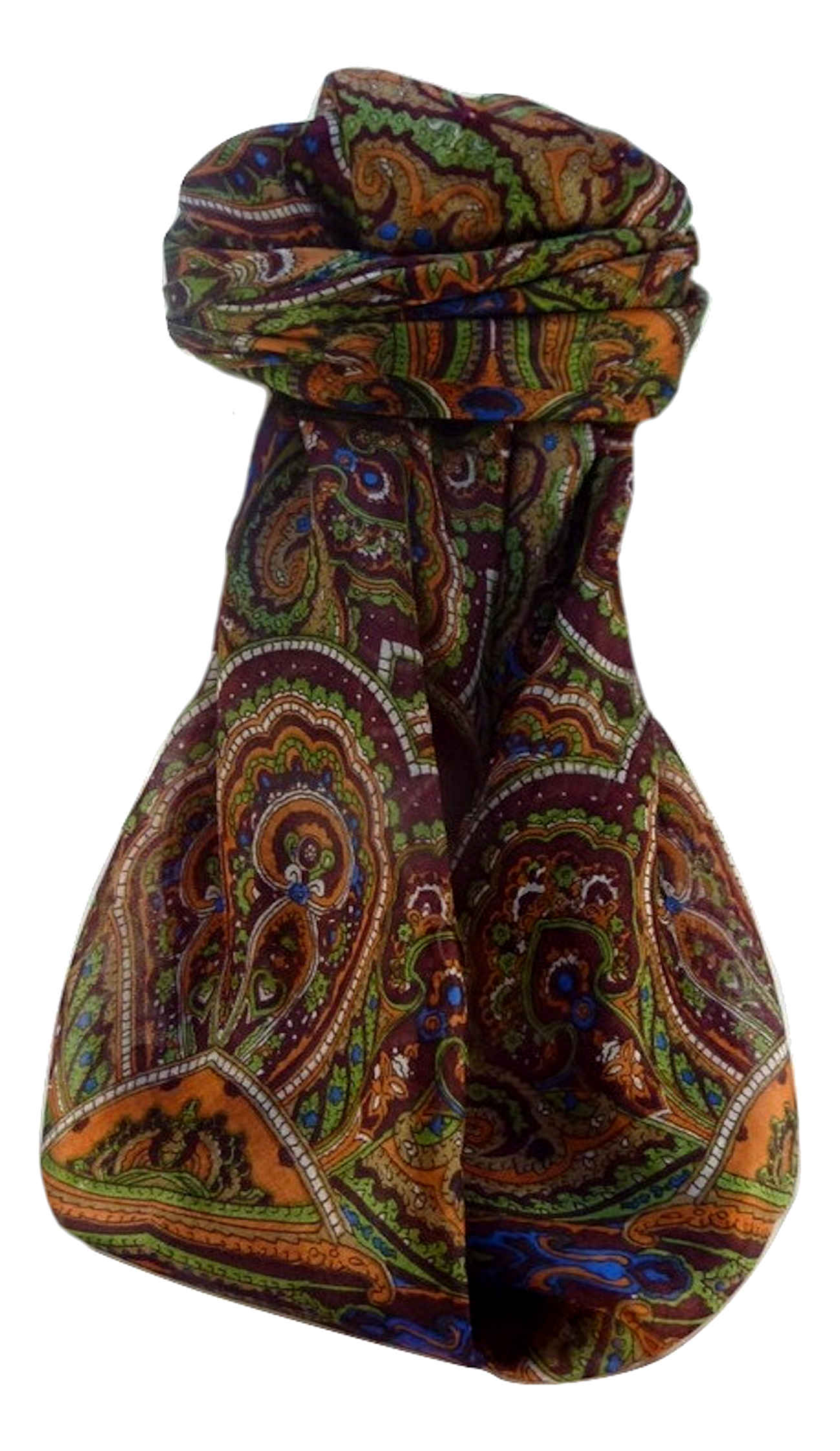 Mulberry Silk Traditional Square Scarf Kiya Maroon by Pashmina & Silk