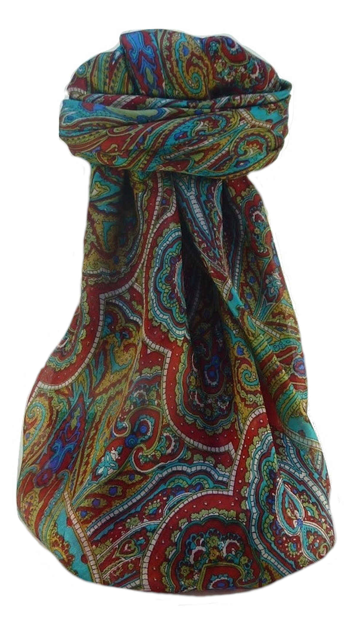 Mulberry Silk Traditional Square Scarf Kiya Scarlet by Pashmina & Silk