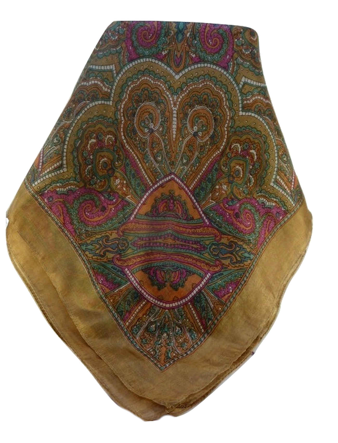 Mulberry Silk Traditional Square Scarf Kiya Chestnut by Pashmina & Silk