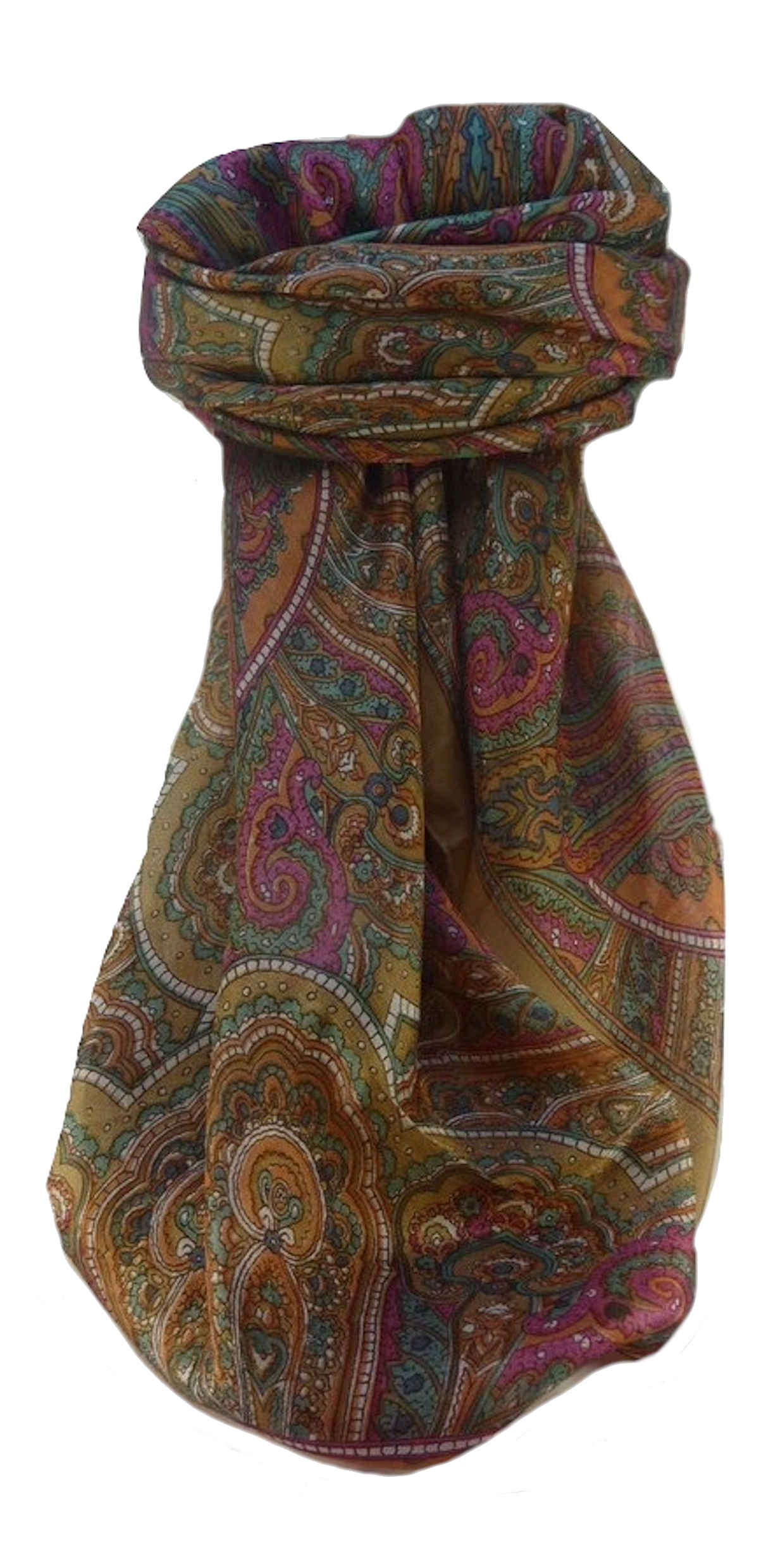 Mulberry Silk Traditional Square Scarf Kiya Chestnut by Pashmina & Silk