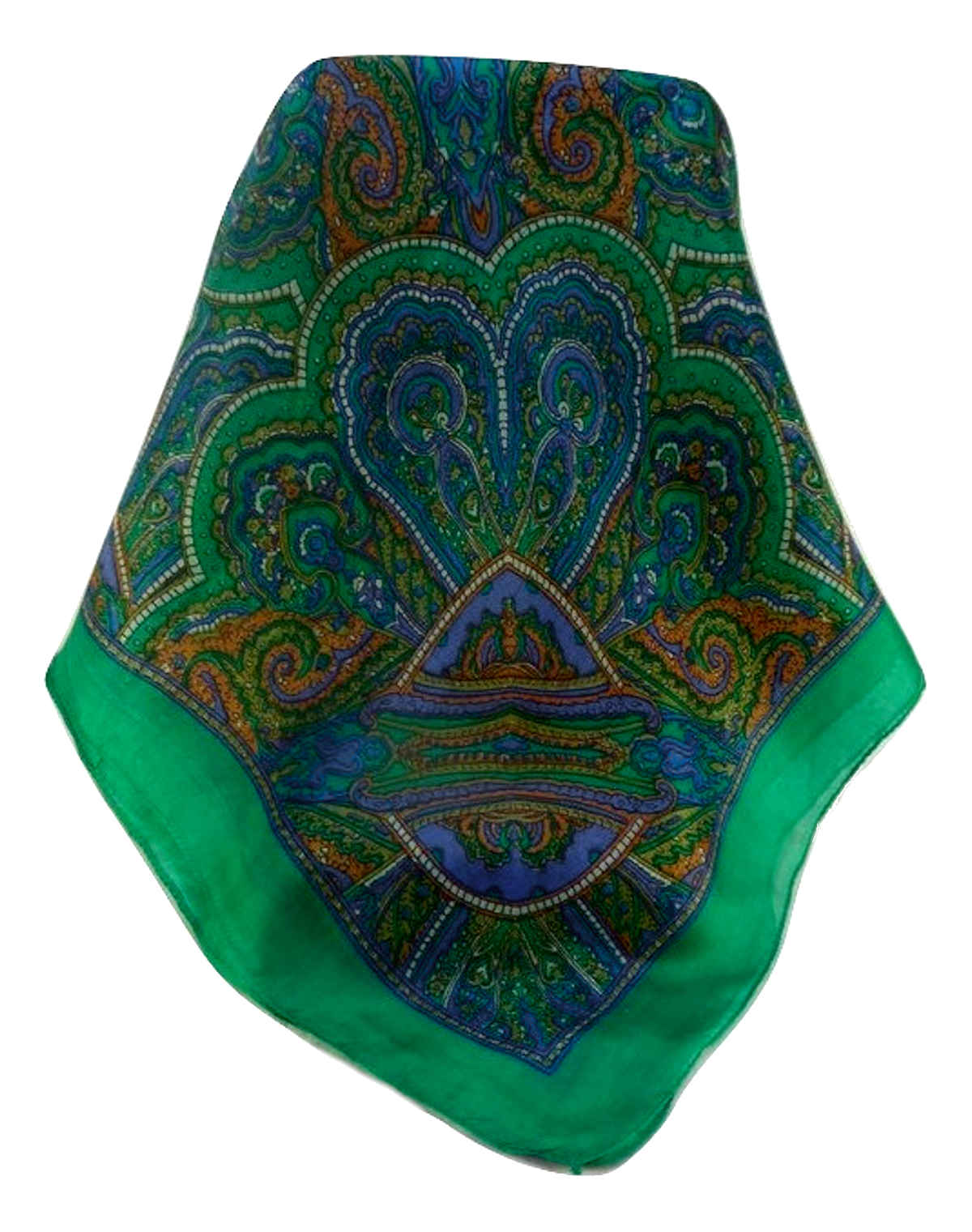Mulberry Silk Traditional Square Scarf Kiya Emerald by Pashmina & Silk