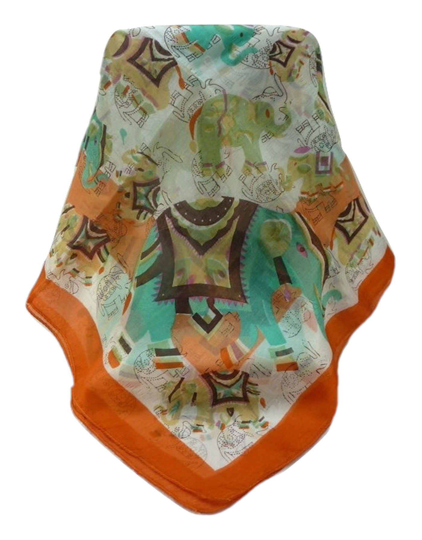 Tradizionale Sciarpa Quadrata di Seta Lakshmi Marigold