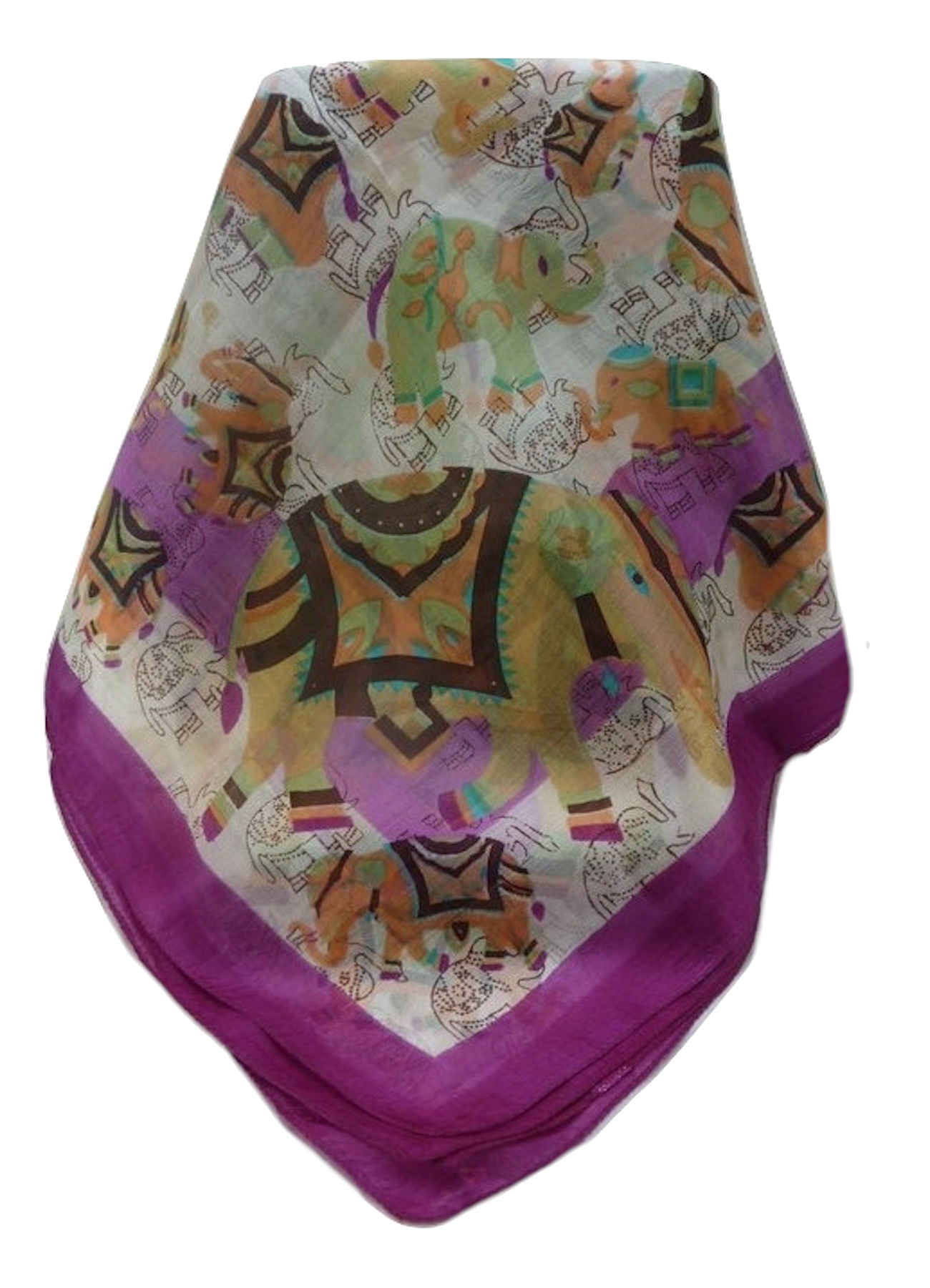 Tradizionale Sciarpa Quadrata di Seta Lakshmi Violet