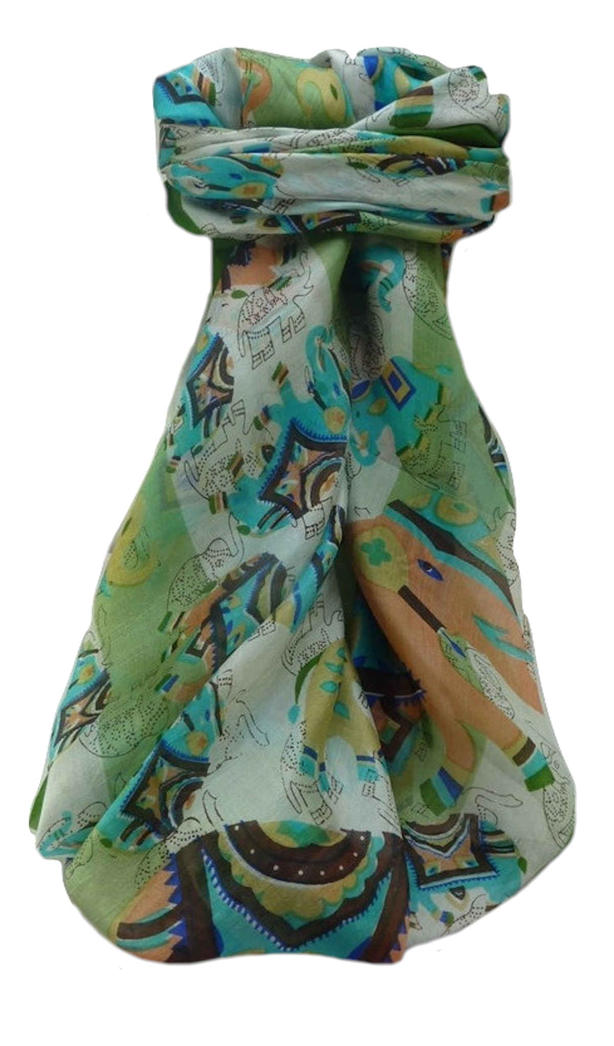 Tradizionale Sciarpa Quadrata di Seta  Lakshmi Sage