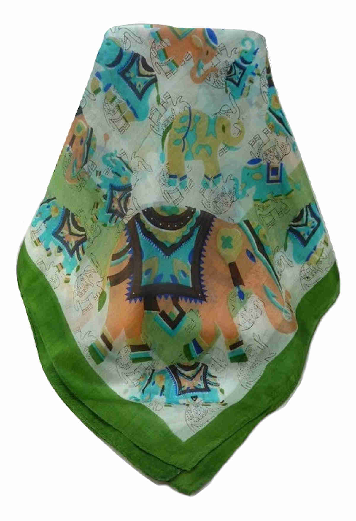 Tradizionale Sciarpa Quadrata di Seta  Lakshmi Sage