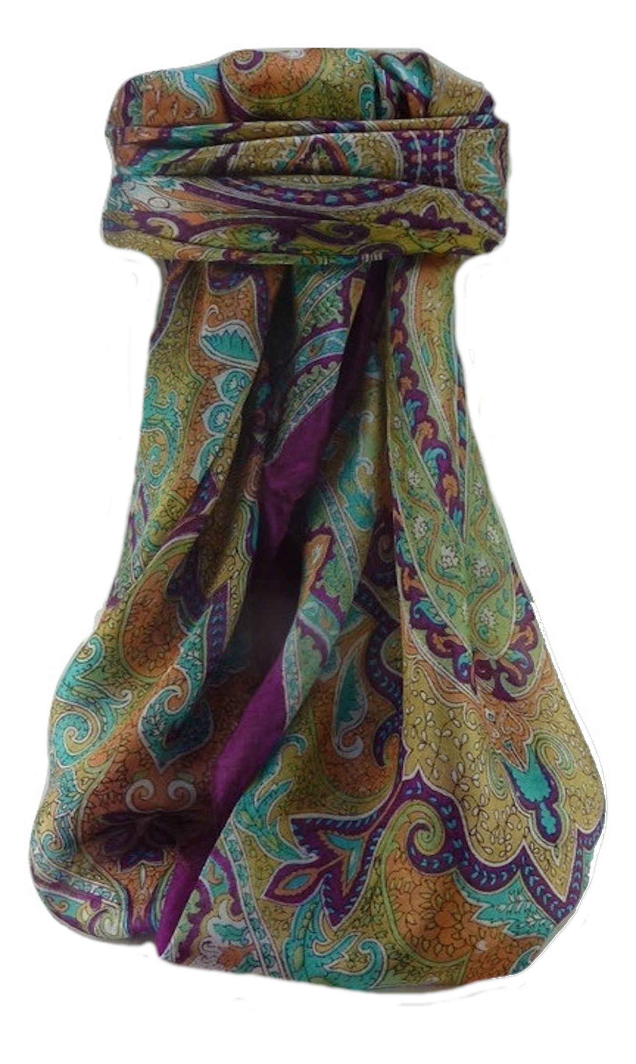 Tradizionale Sciarpa Quadrata di Seta Mishti Violet