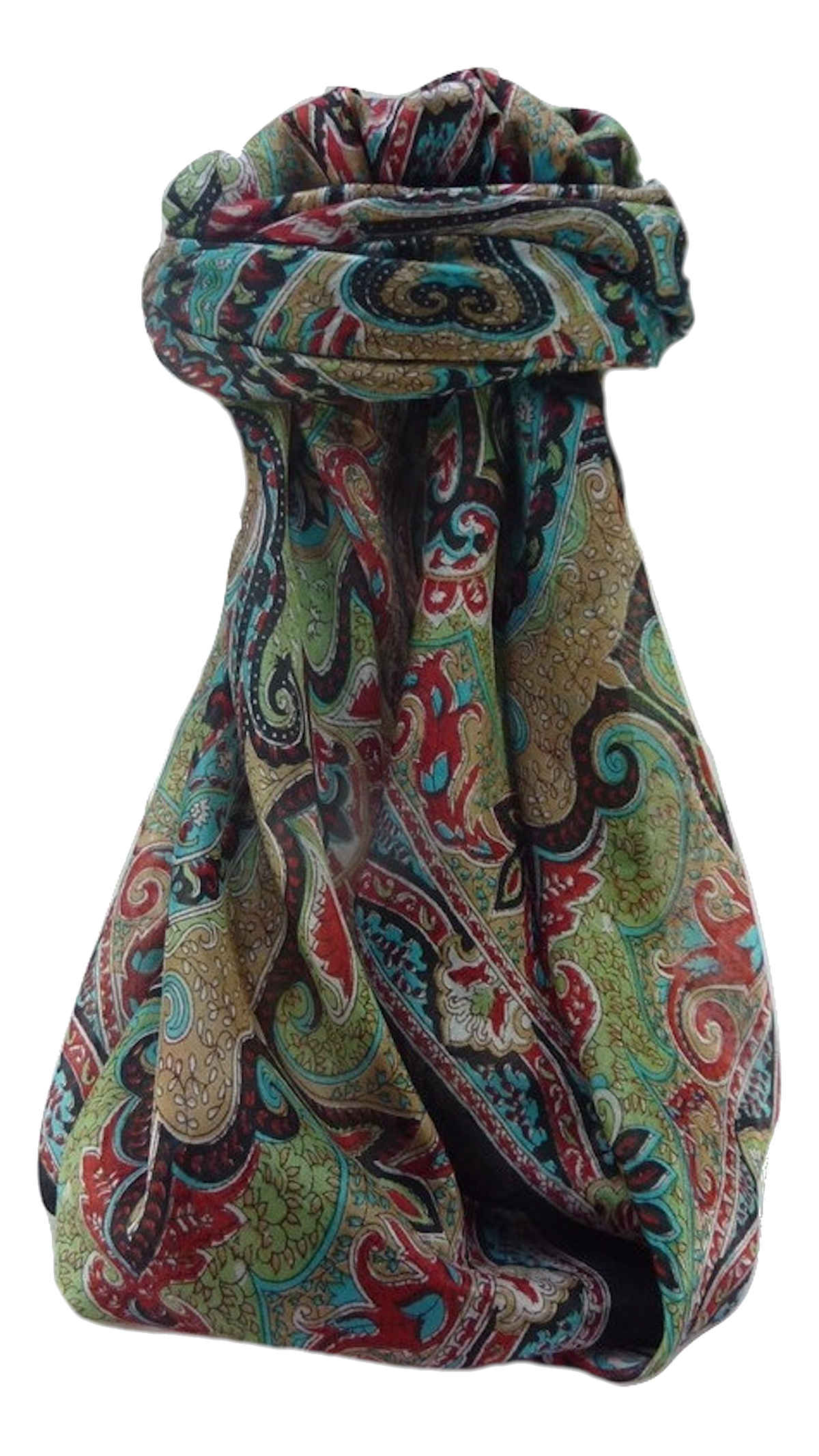 Tradizionale Sciarpa Quadrata di Seta Mishti Black