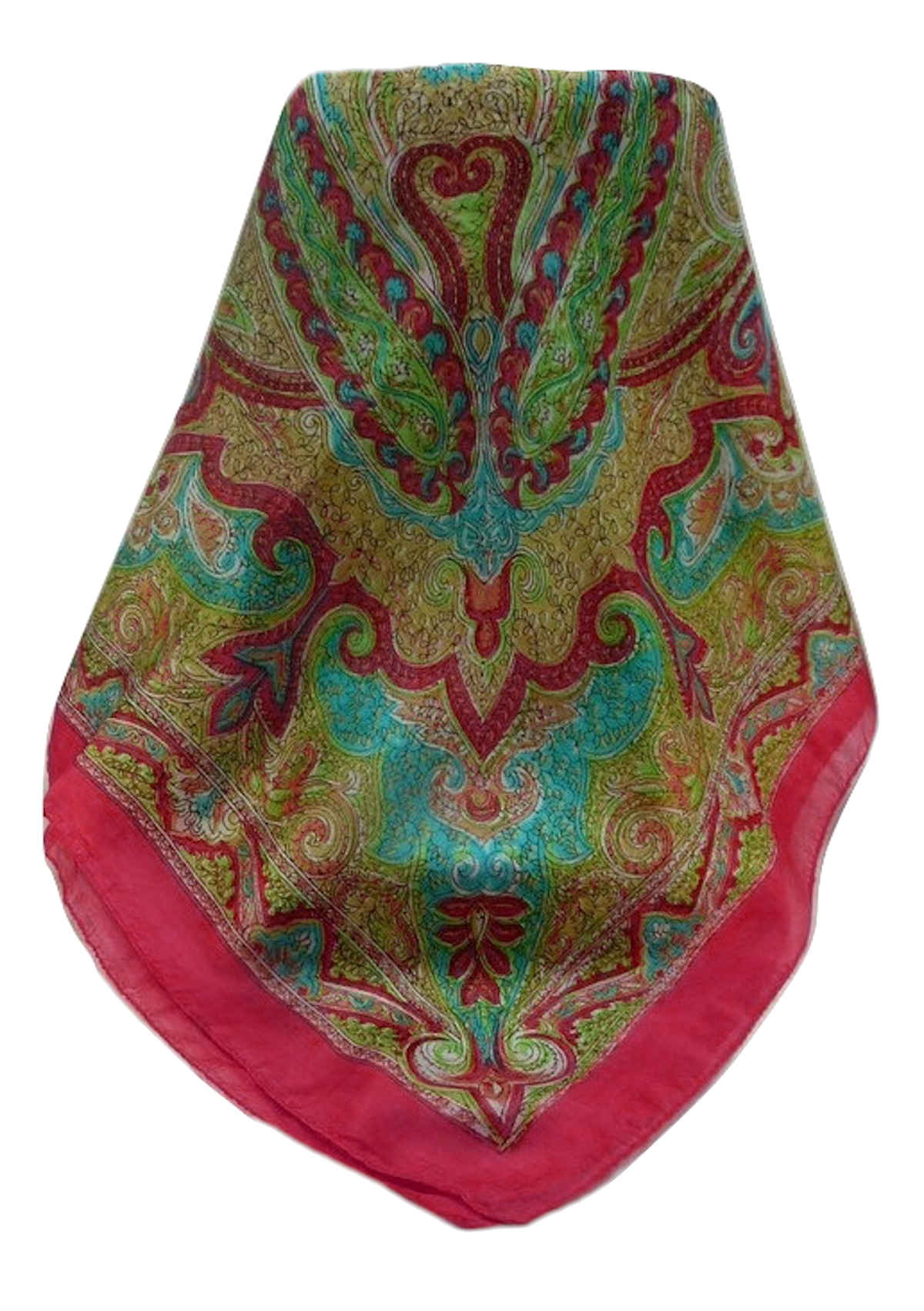 Tradizionale Sciarpa Quadrata di Seta Mishti Rose