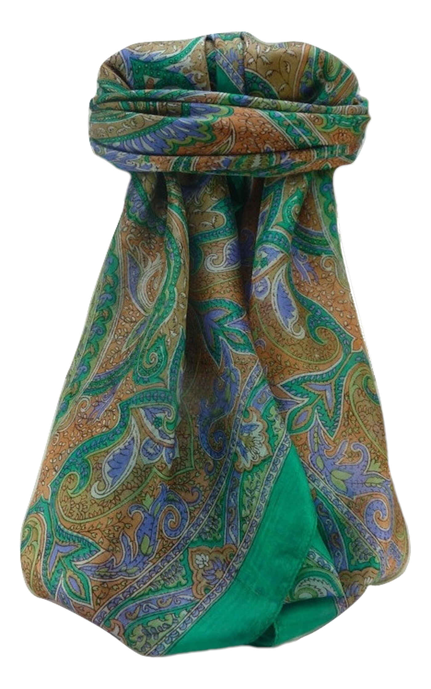 Tradizionale Sciarpa Quadrata di Seta Mishti Emerald