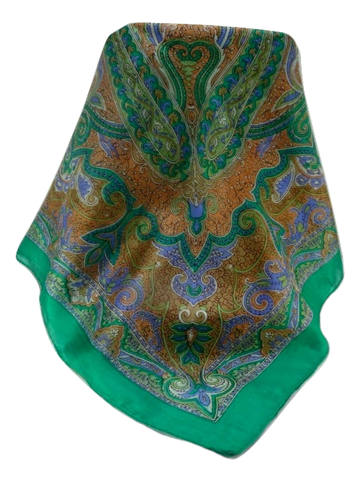 Tradizionale Sciarpa Quadrata di Seta Mishti Emerald