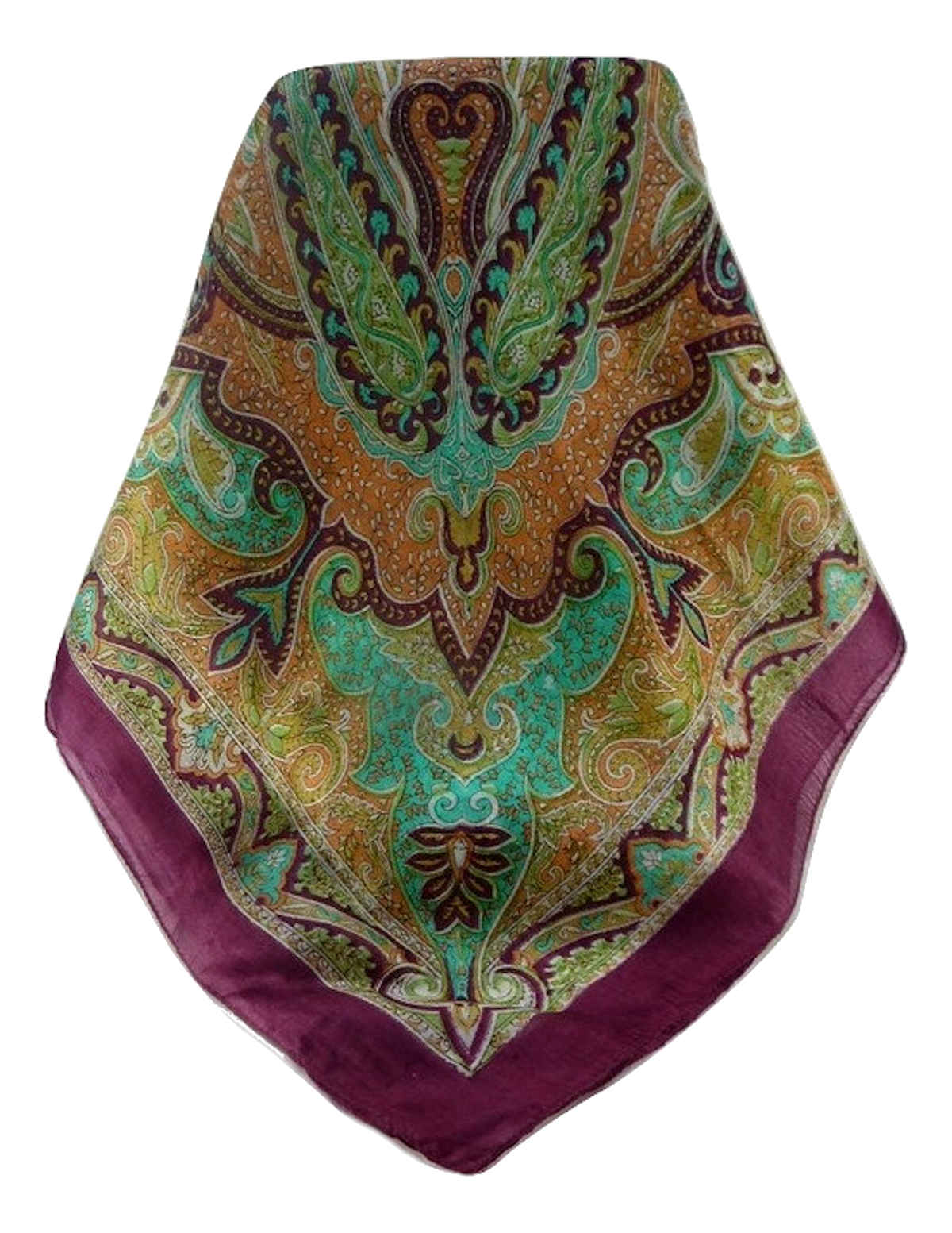 Tradizionale Sciarpa Quadrata di Seta Mishti Maroon 
