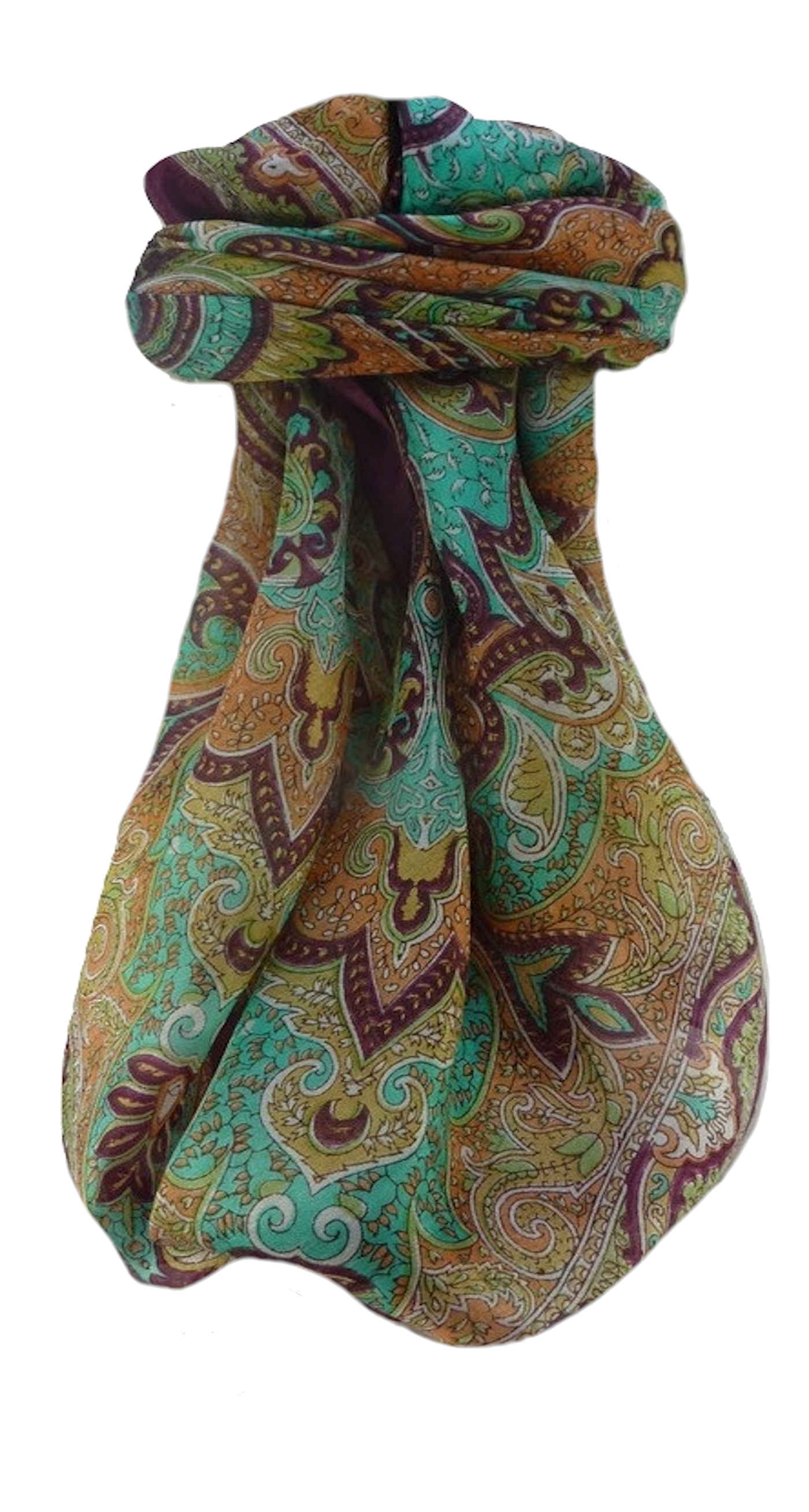 Tradizionale Sciarpa Quadrata di Seta Mishti Maroon 