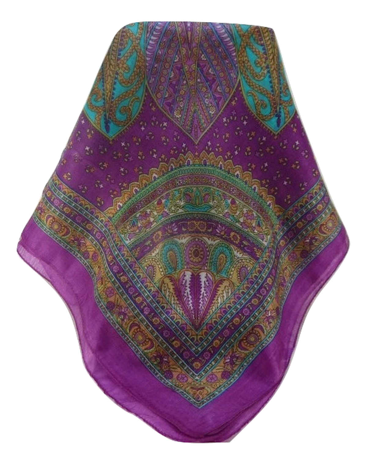 Mulberry Silk Traditional Square Scarf Nanda Violet by Pashmina & Silk