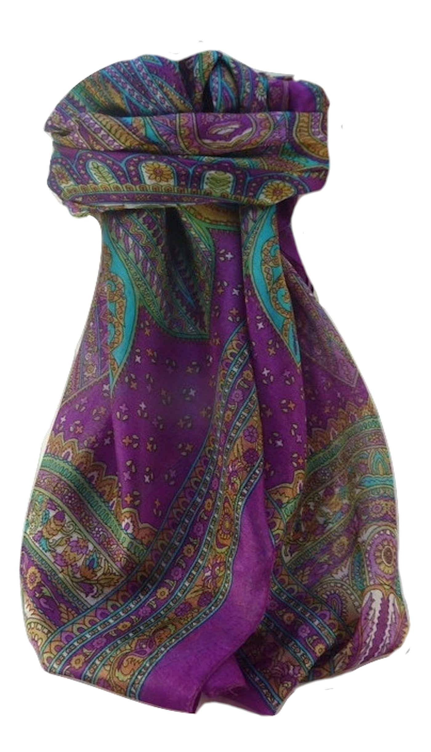 Mulberry Silk Traditional Square Scarf Nanda Violet by Pashmina & Silk