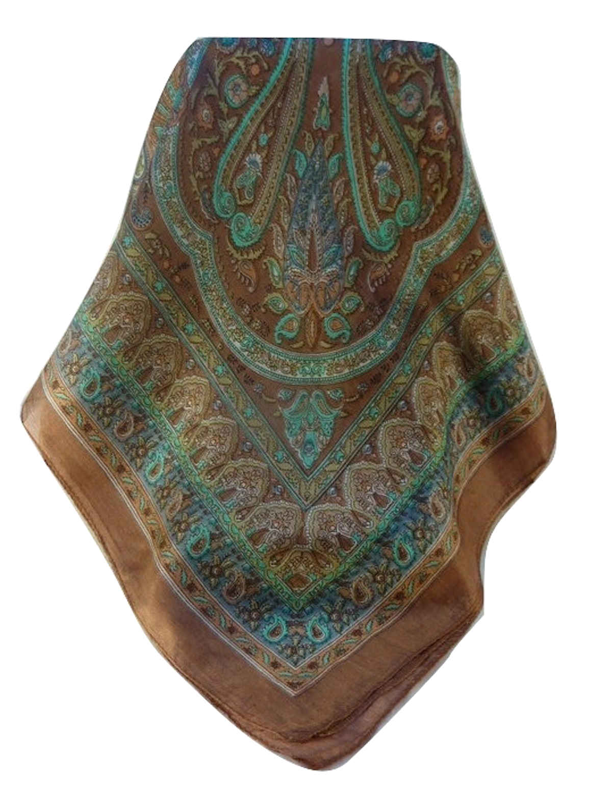 Mulberry Silk Traditional Square Scarf Noor Chestnut by Pashmina & Silk