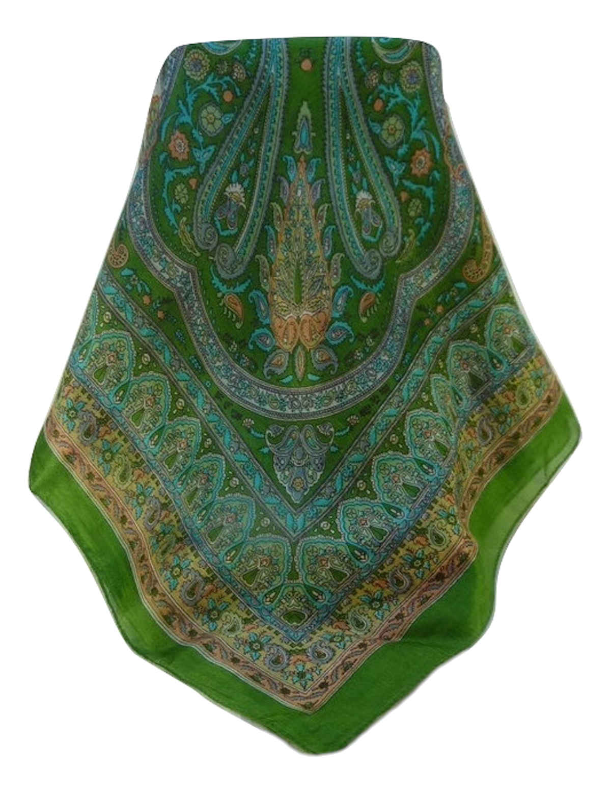 Mulberry Silk Traditional Square Scarf Noor Sage by Pashmina & Silk