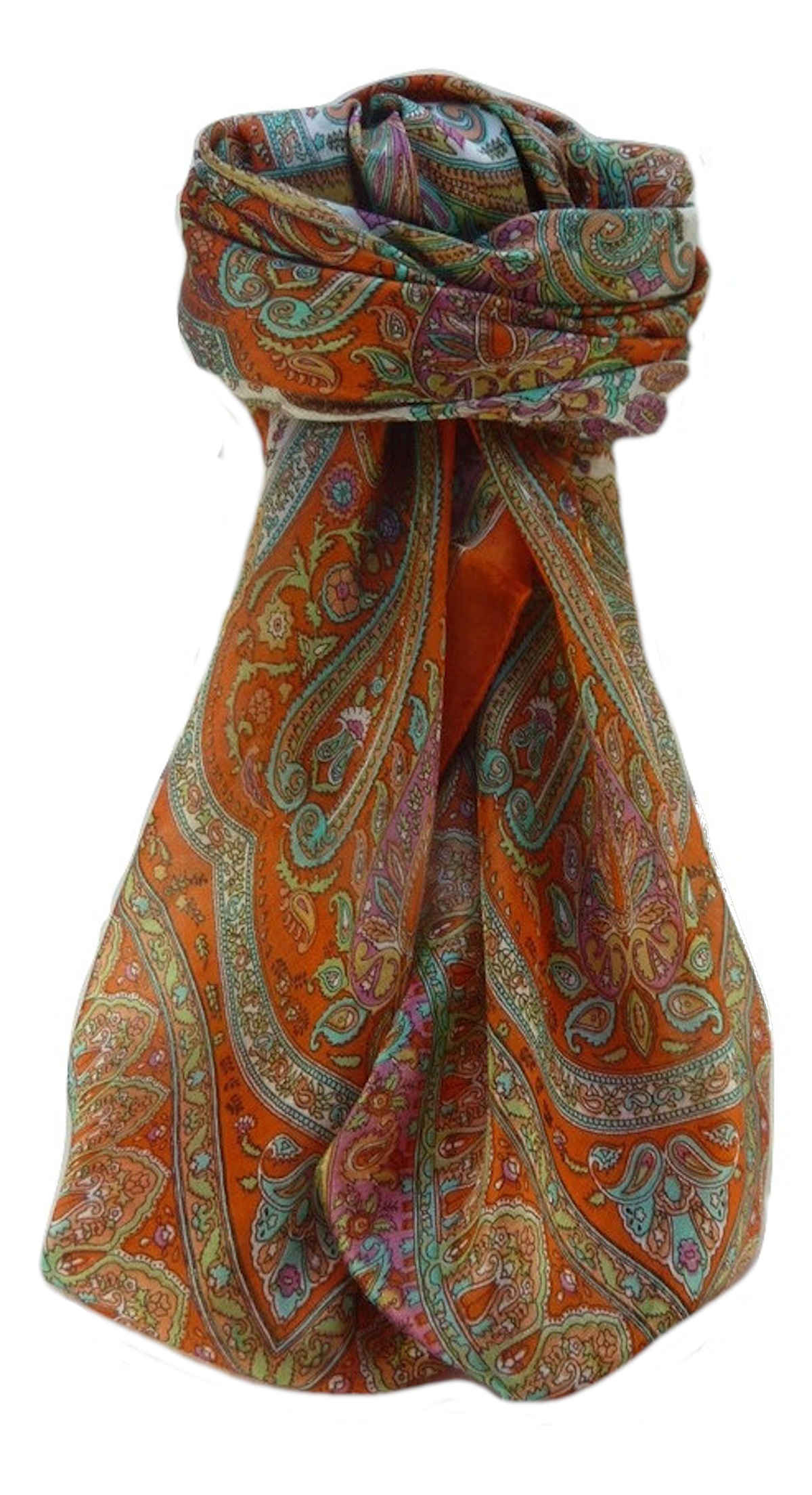 Mulberry Silk Traditional Square Scarf Noor Marigold by Pashmina & Silk