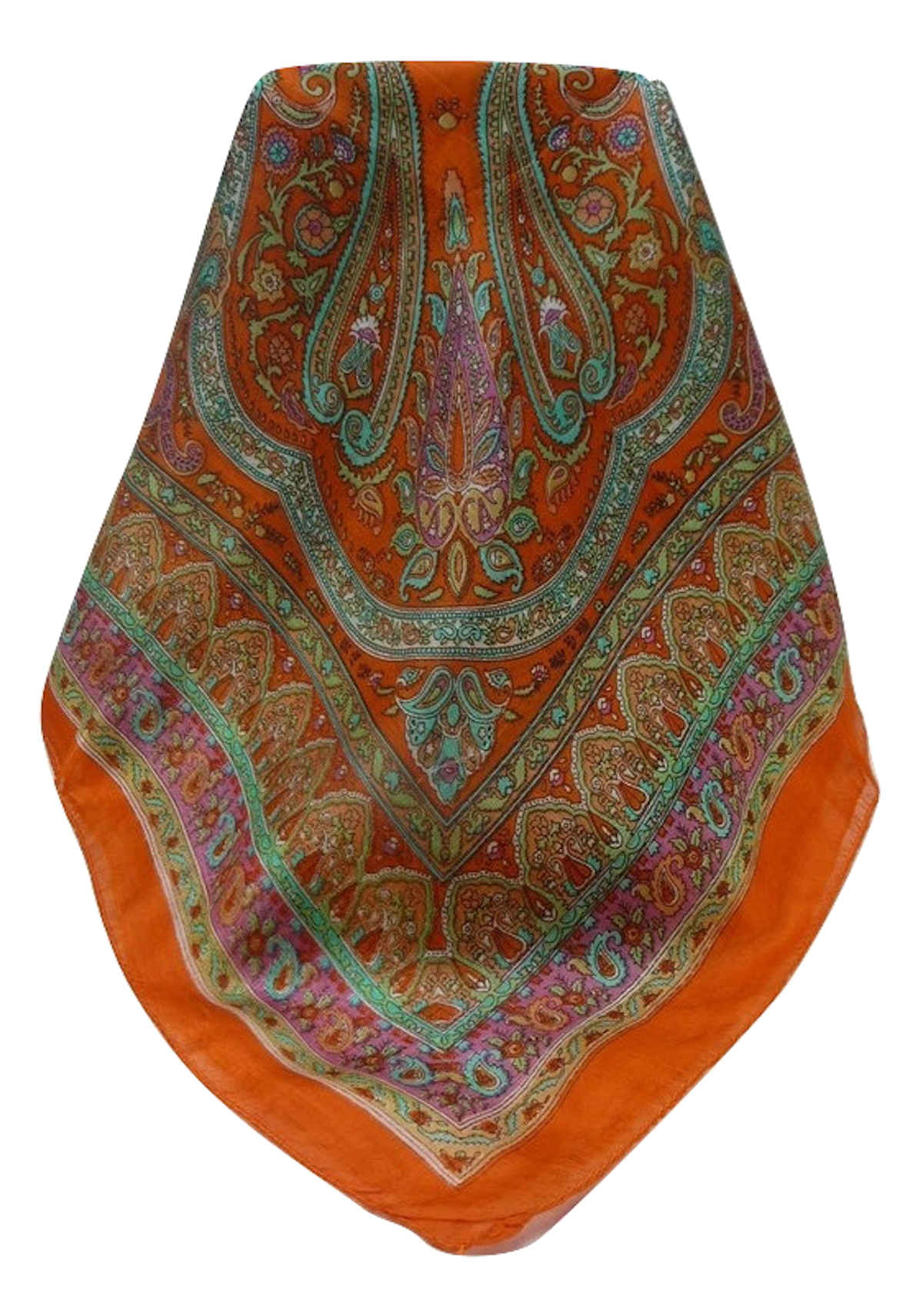 Mulberry Silk Traditional Square Scarf Noor Marigold by Pashmina & Silk