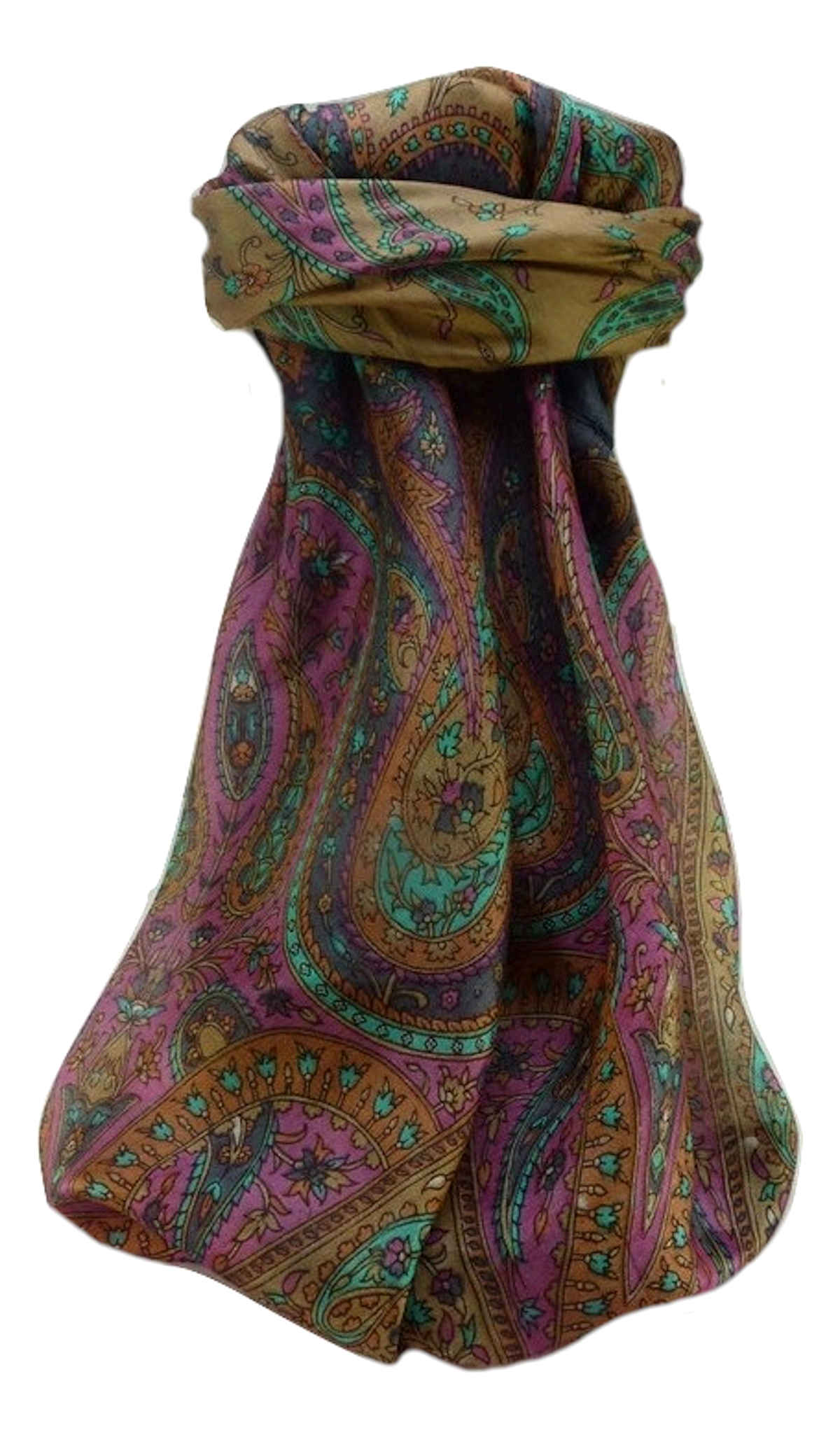 Mulberry Silk Traditional Square Scarf Takia Grey by Pashmina & Silk