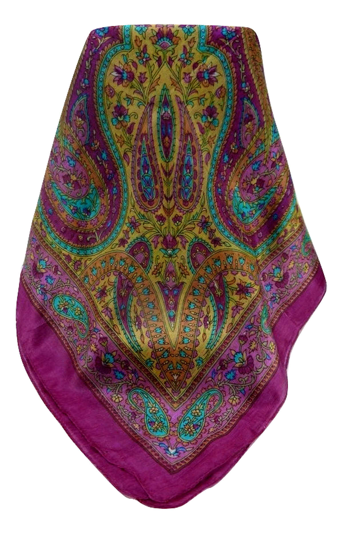 Mulberry Silk Traditional Square Scarf Takia Violet by Pashmina & Silk