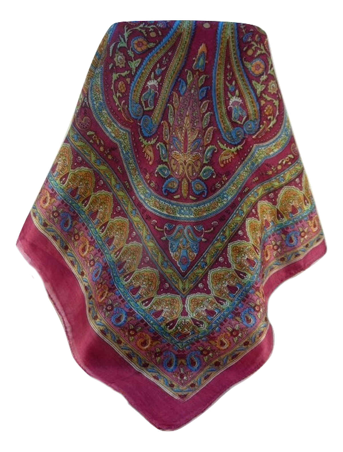 Mulberry Silk Traditional Square Scarf Waheed Rose by Pashmina & Silk