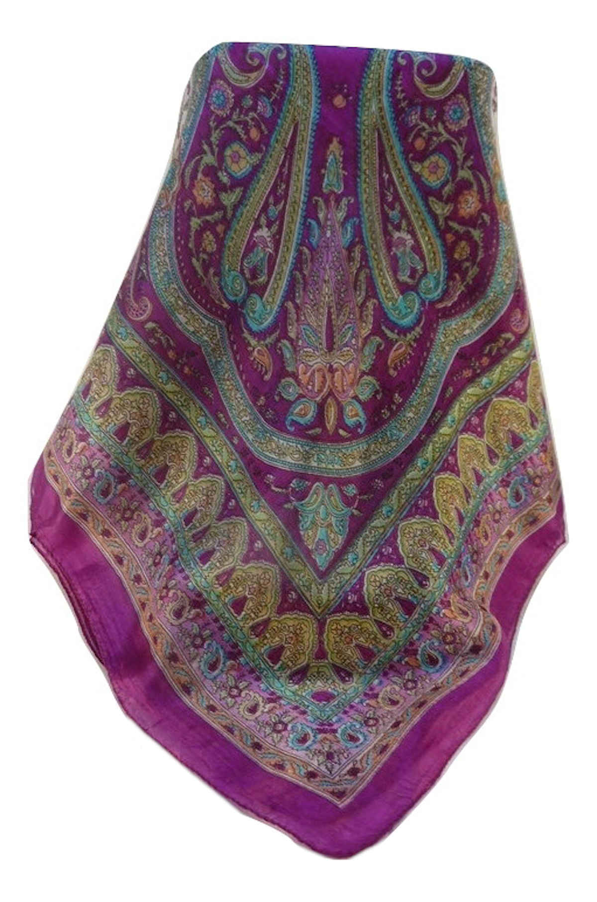 Mulberry Silk Traditional Square Scarf Waheed Violet by Pashmina & Silk
