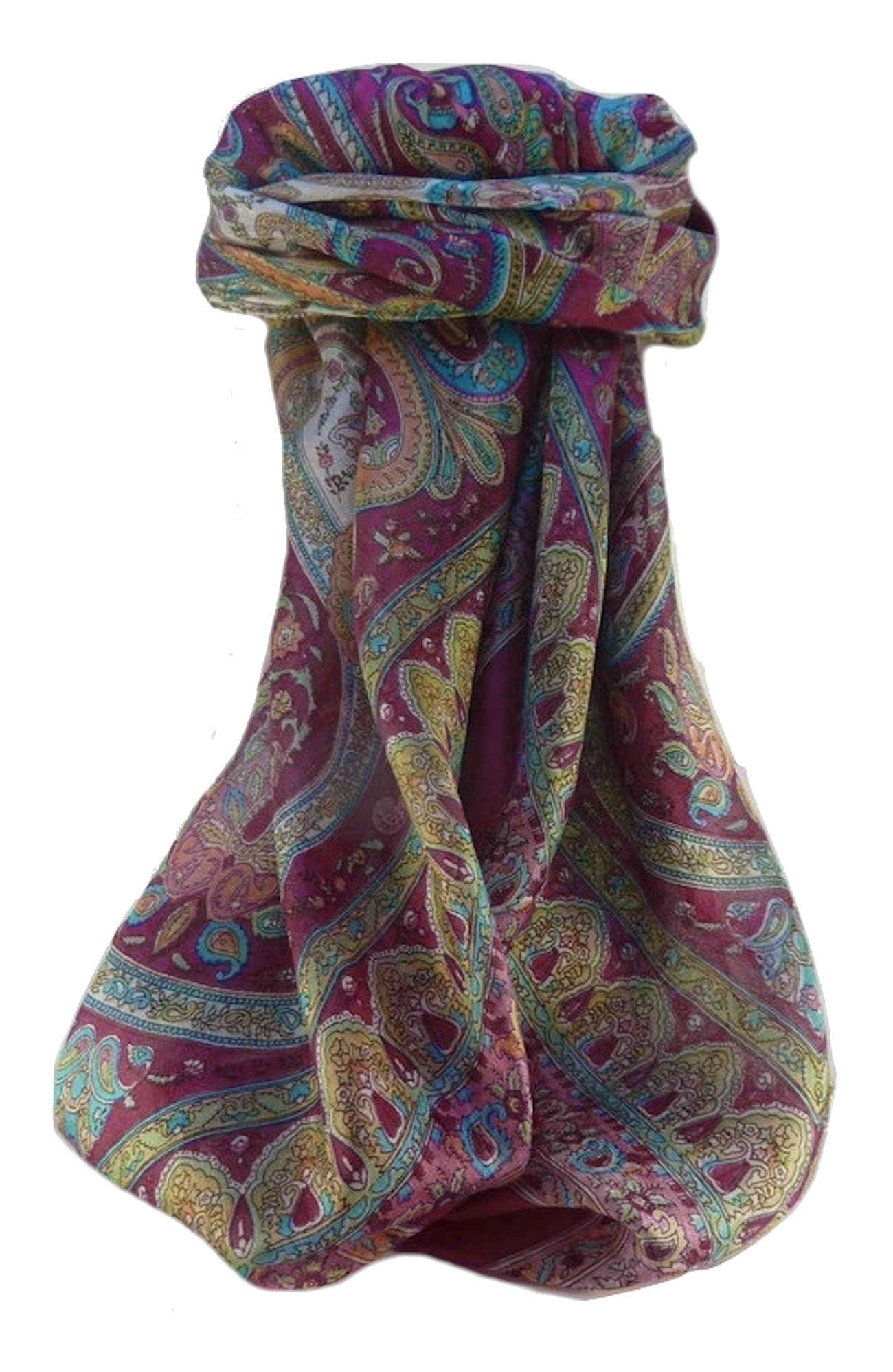 Mulberry Silk Traditional Square Scarf Waheed Violet by Pashmina & Silk
