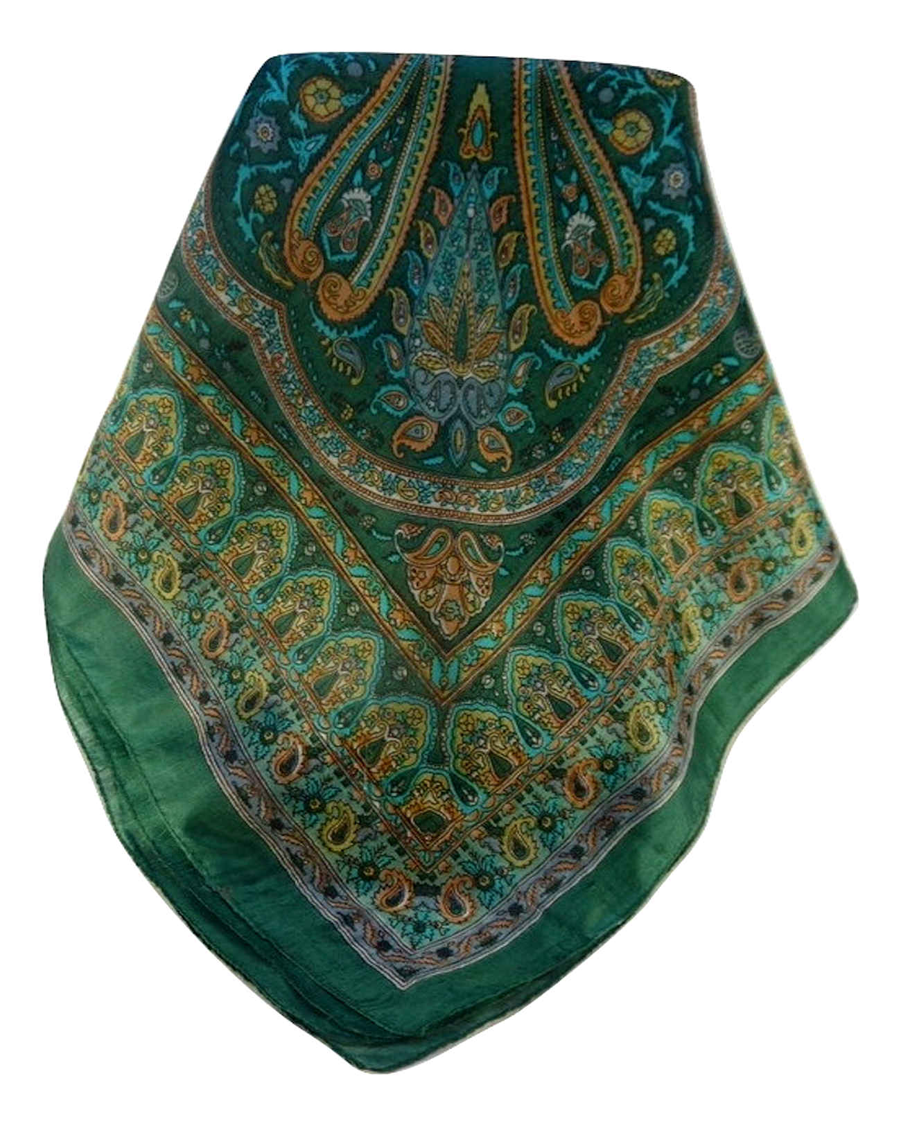 Mulberry Silk Traditional Square Scarf Waheed Sage by Pashmina & Silk