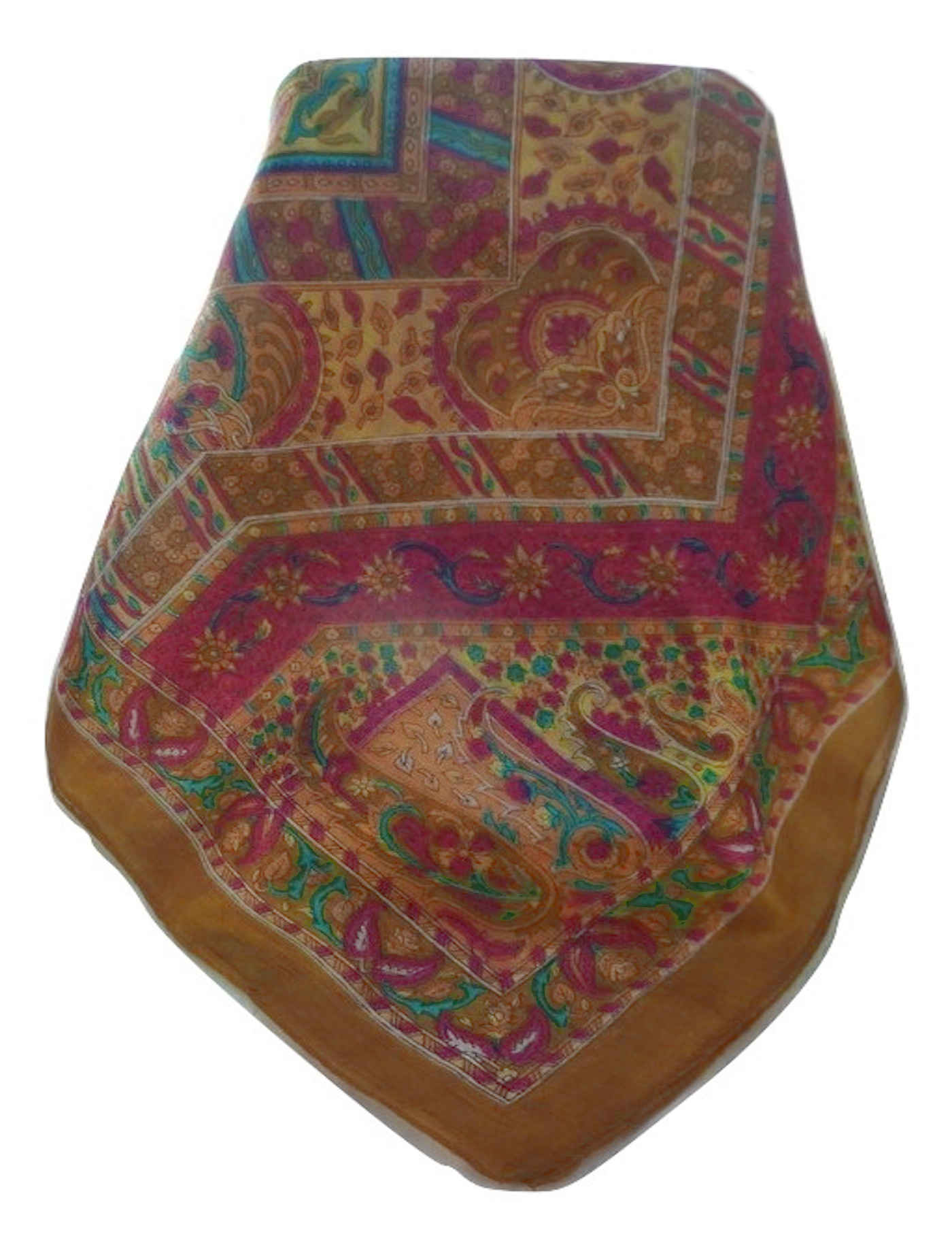 Tradizionale Sciarpa Longa di Seta Ajay  Chestnut