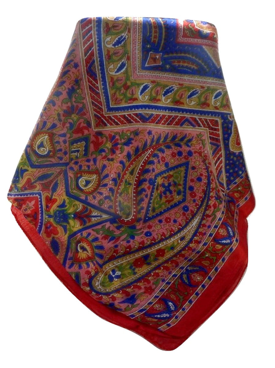 Tradizionale Sciarpa Longa di Seta Ajay  Red