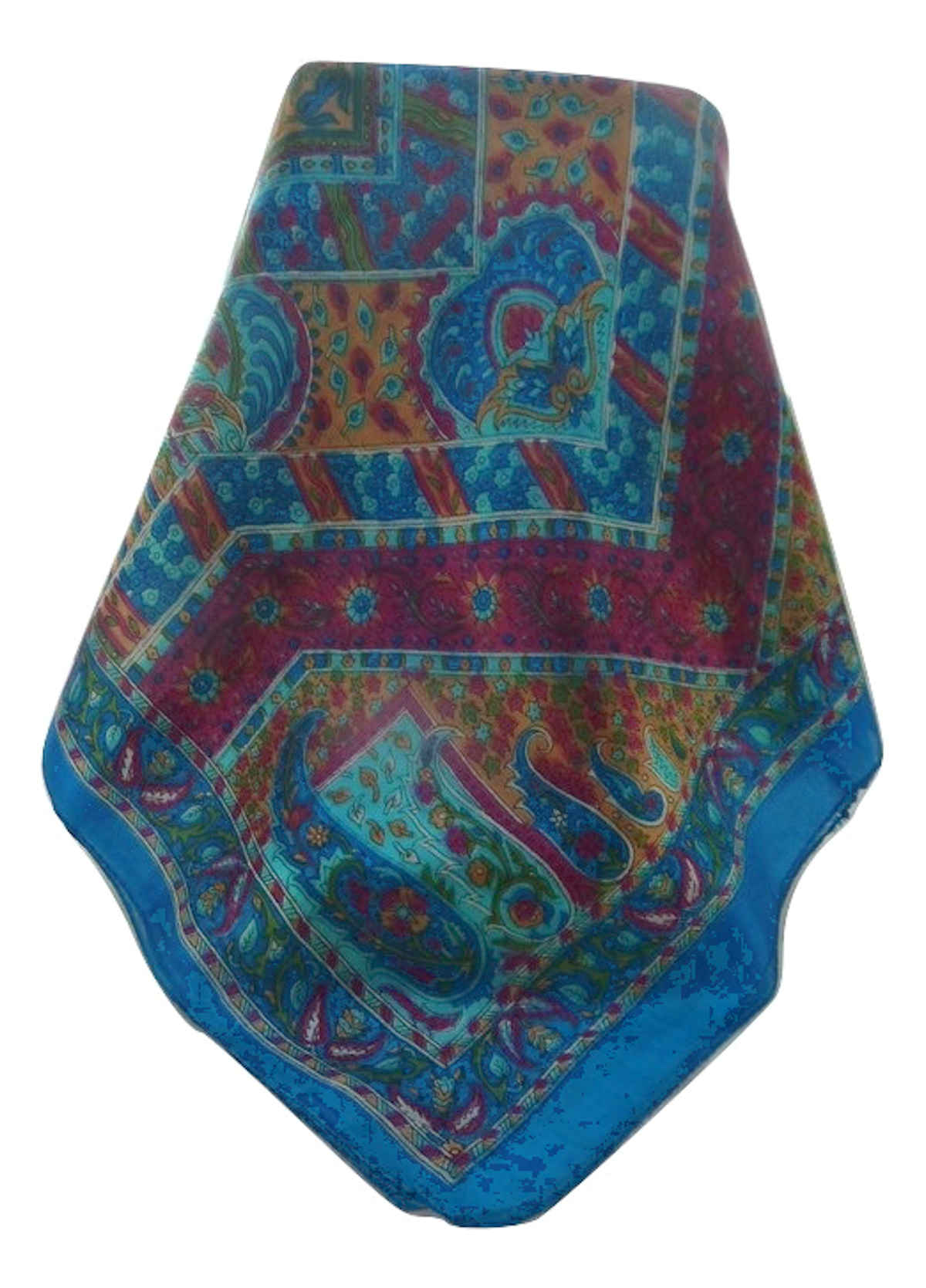 Tradizionale Sciarpa Longa di Seta Ajay  Aqua